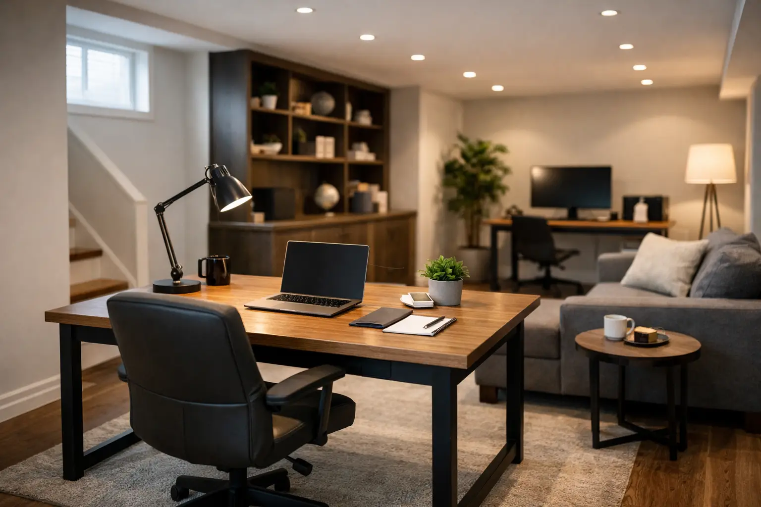 A Basement Office Conversion That Works
