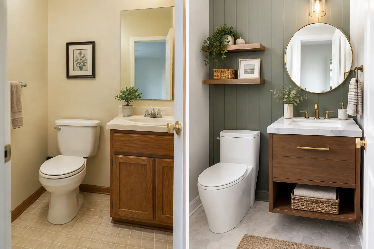 Before After Powder Room Renovation Ideas That Work